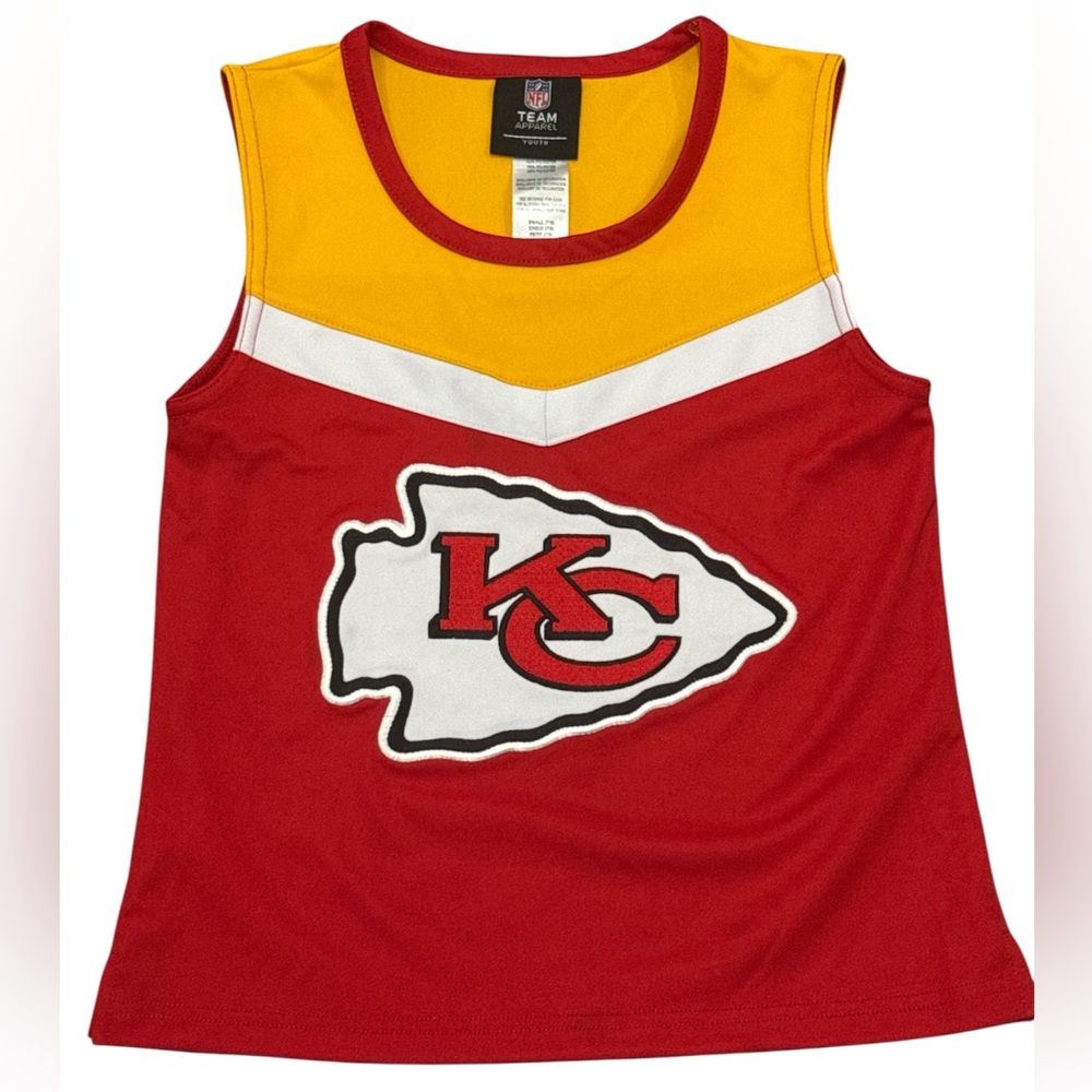 Girls Youth Kansas City Chiefs Red Spirit Cheerleader Top Small 7/8 Football